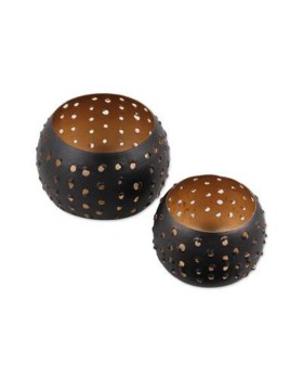 Golden Illumination Tea Light Holder, Set of 2